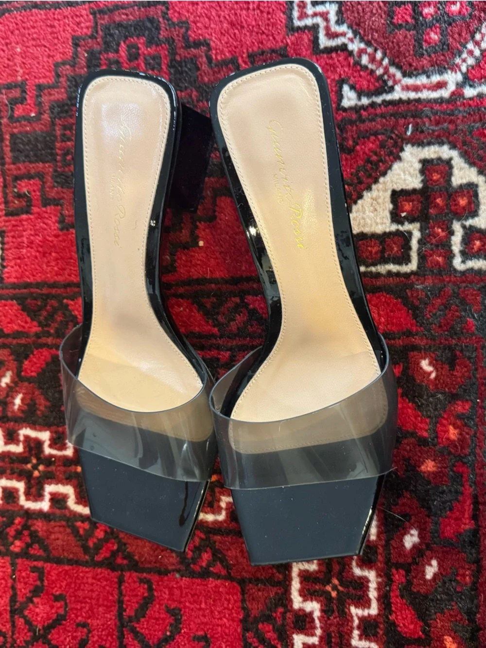Gianvito Rossi Fume Black PVC One Band Mule
